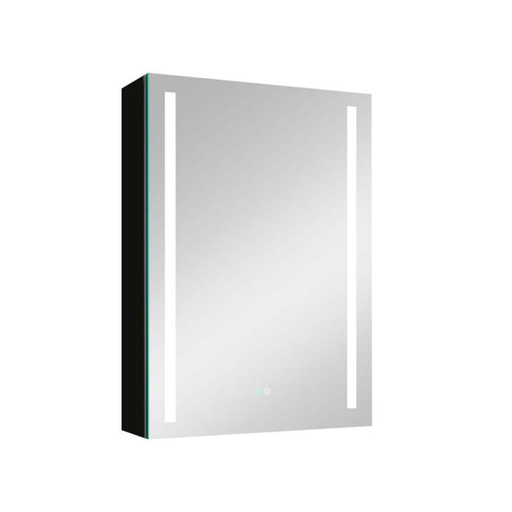 Unbranded Modern 20 in. W x 30 in. H Black Rectangular Surface Mount Framed Bathroom Medicine Cabinet with Mirror (Right Open)