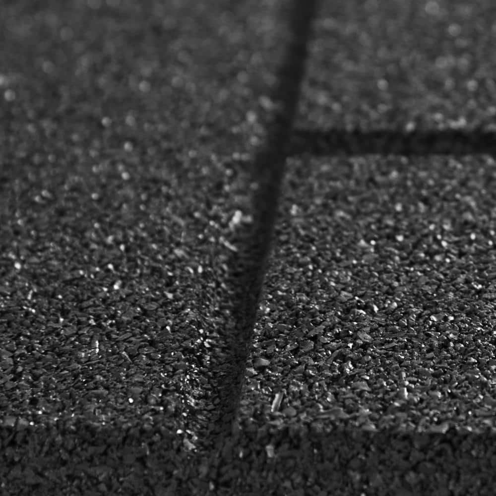 Multy Home Envirotile 16 in. x 16 in. Square Black Reversible Brickface/Flat Profile Rubber Paver
