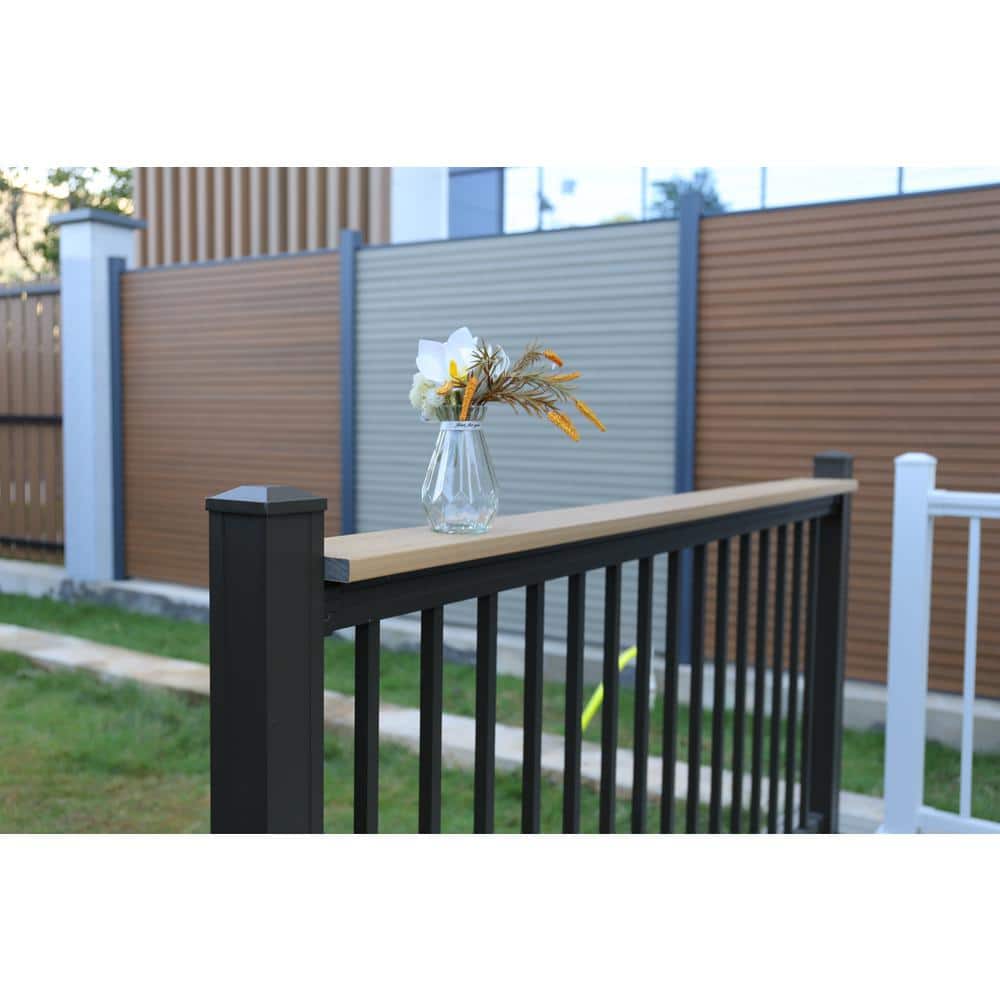 NewTechWood Allure 8 ft. Aluminum Drink Rail in Black