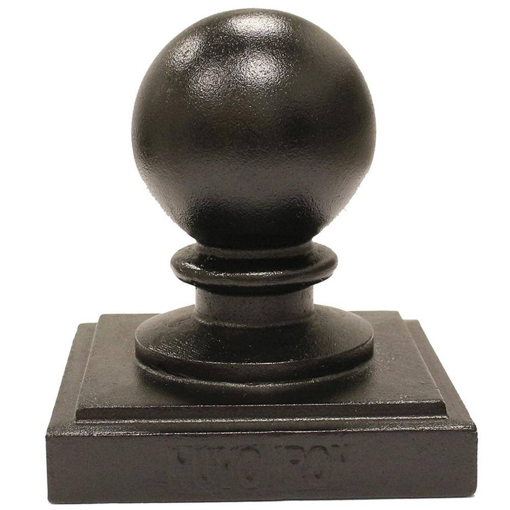 NUVO IRON 6 in. x 6 in. Black Aluminum Ornamental Ball Post Cap (12-Pack)