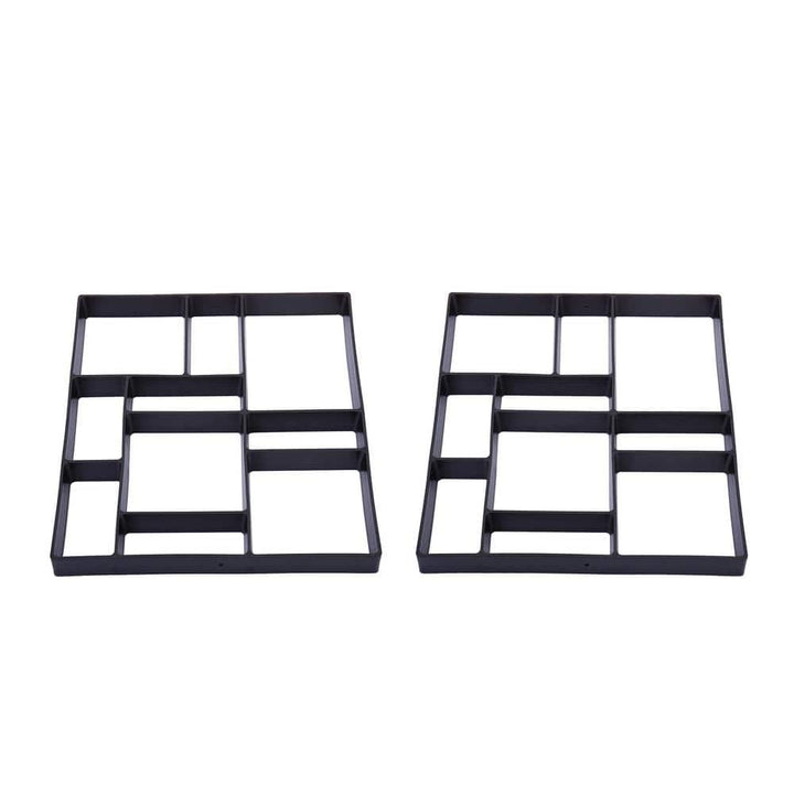 JAXPETY Cement Mold Concrete Stepping Stone DIY Paver Mold Kit Walk Maker for Patio and Garden (2-Pieces)