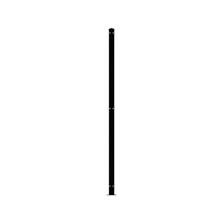 FORGERIGHT 74 in. H Deco Grid Black Steel Post with Flange, Cap, and Clips