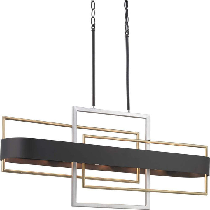 Progress Lighting Adagio Collection 6-Light Matte Black Luxe Chandelier Light