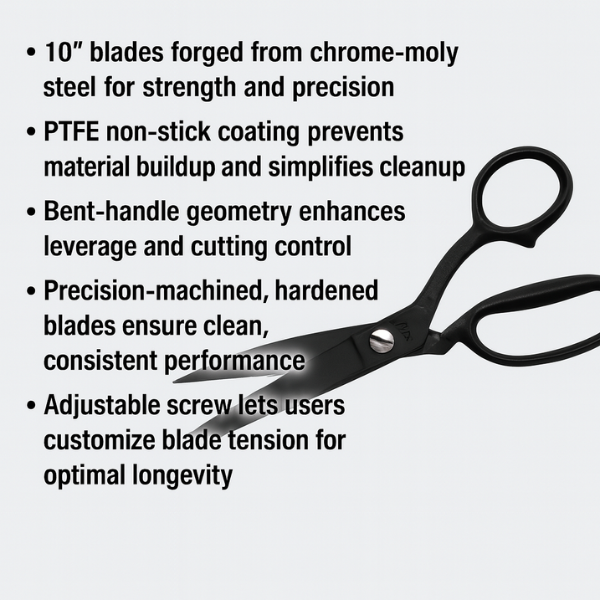 AJC Non-Stick Coated Super Duty Bent Shears 10"