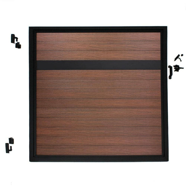 EuroFence Euro Style 4 ft. W x 6 ft. H Black Top Black Rose Aluminum/Composite Adjustable Fence Gate