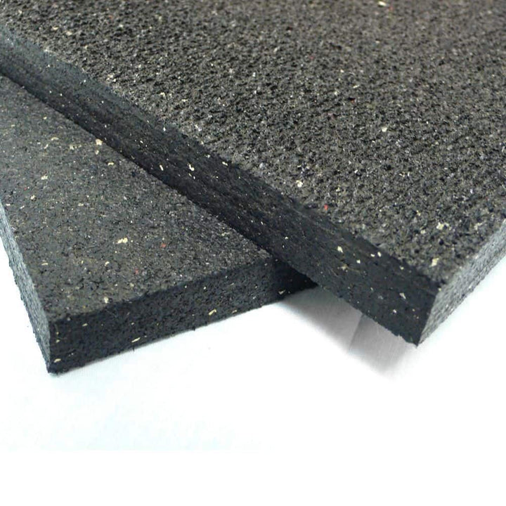 Rubber-Cal Shark Tooth Heavy-Duty Rubber Mat - Black, 36 x 24 x 0.75 in.