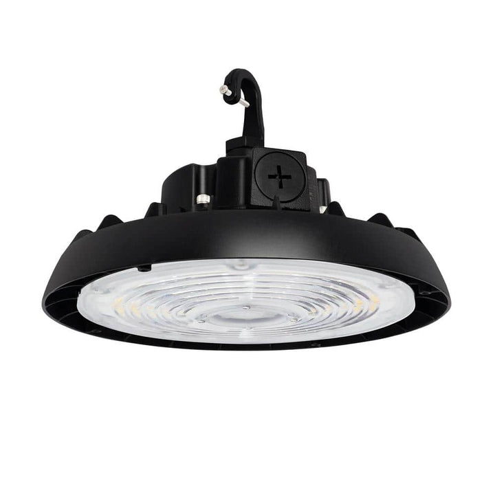 RUN BISON 12.8 in. Integrated LED UFO High Bay Light Fixture Black Garage Light, Up to 33600 Lumens 4000K/5000K, 0-10V Dimmable