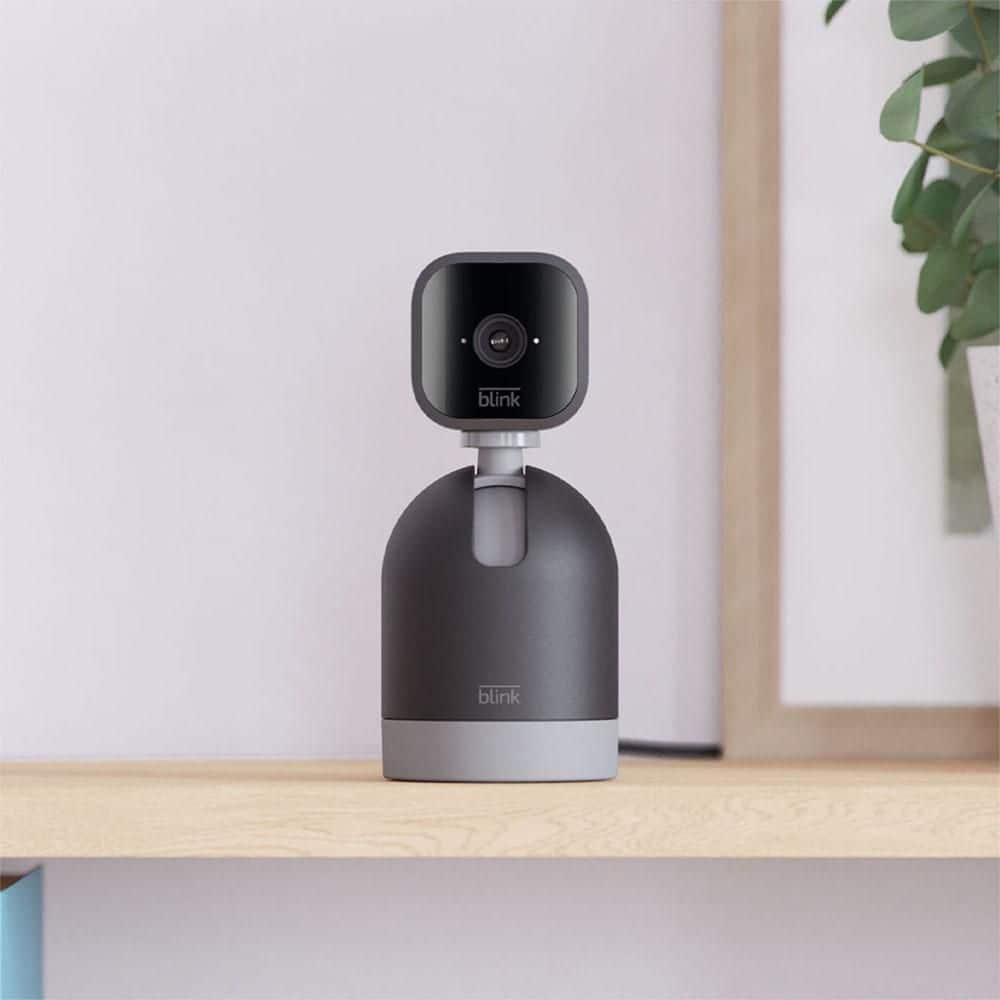 Blink Mini Pan Tilt Camera, Wired Indoor Black Rotating Plug In Smart Security Camera, 2-Way Audio, HD Video, Motion