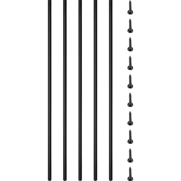 SKYSHALO Deck Balusters 16 Pack Metal Deck Spindles, 44 in. x 0.5 in. Staircase Baluster with Screws, Iron Deck Railing for Wood