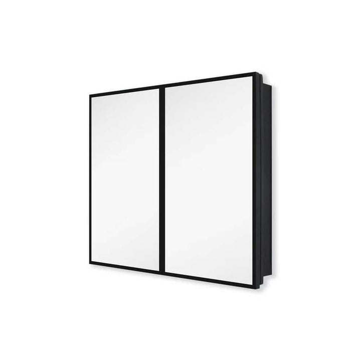 Tileon 30 in. W x 26 in. H Rectangular Black Metal Wall Mount or Recessed Medicine Cabinet with Mirror
