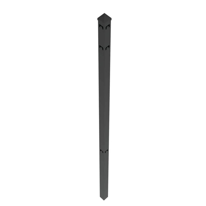 TuffBilt Mitchell 2 in. x 2 in. x 88 in. Black Aluminum Fence Corner Post