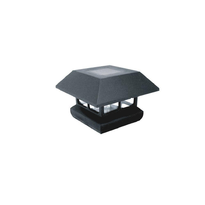Veranda 4 in. x 4 in. (3.5 x 3.5 Post Size) 7 Lumens Black Plastic Solar Post Cap