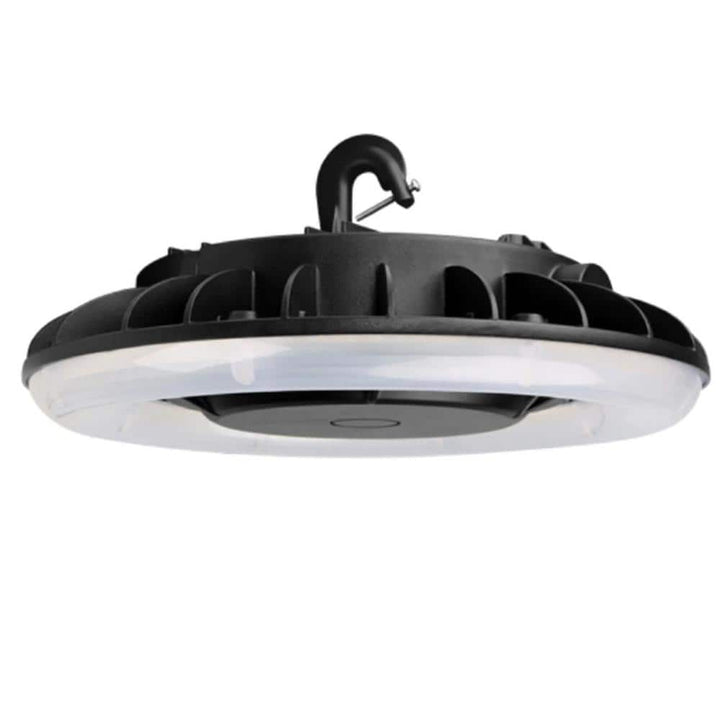 Viribright 11.42 in. 175-Watt Equivalent Integrated LED Dimmable Black Economy UFO High Bay Light 4000K