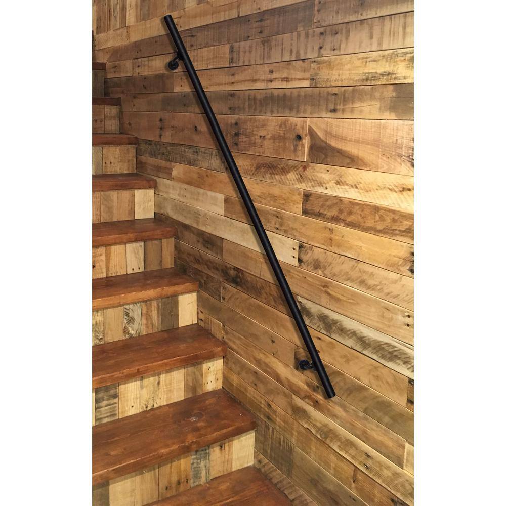 Weatherables 4 ft. L x 1.5 in. D Textured Black Aluminum ADA Rail/Grab Bar Kit