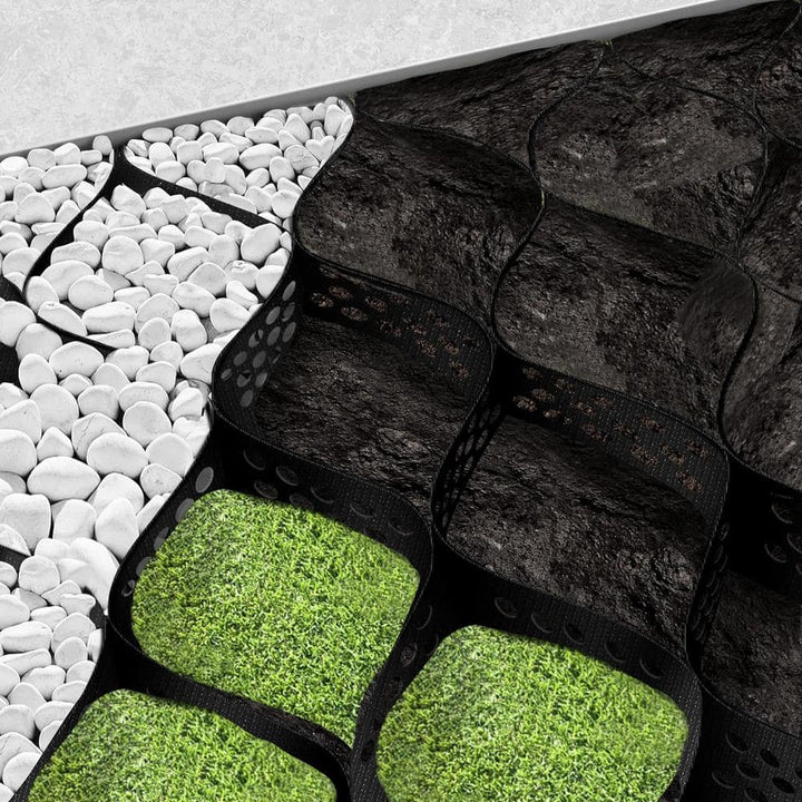 Wellco 33 ft. x 10 ft. x 2 in. L Series Plastic Ground Geo Grid Driveway Ground Pavers for Landscaping