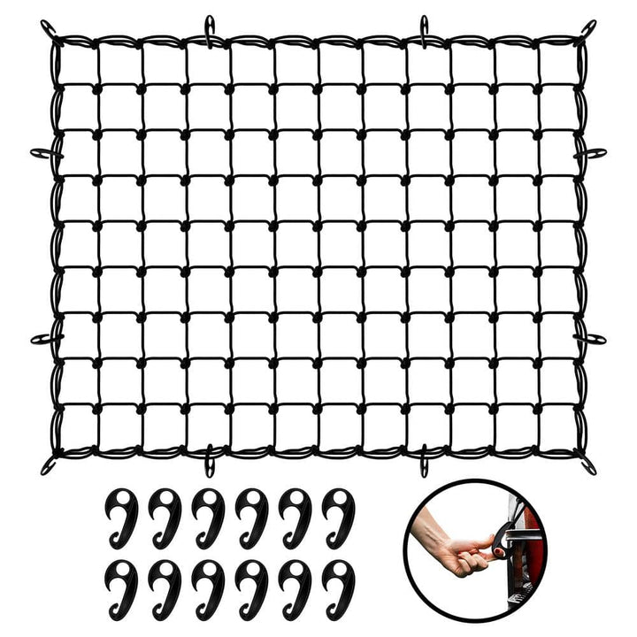 Mockins 50 in. x 36 in. Heavy-Duty Bungee Net, Stretches to 100 in. x 75 in.