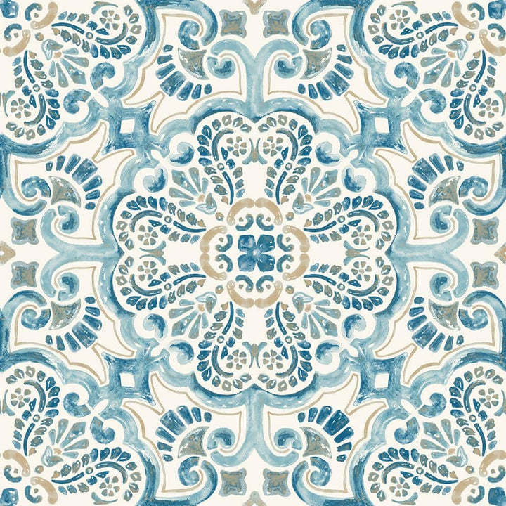 FloorPops Blue 2.76-mil x 12-in W x 12-in L Water Resistant Peel and Stick Vinyl Tile Flooring