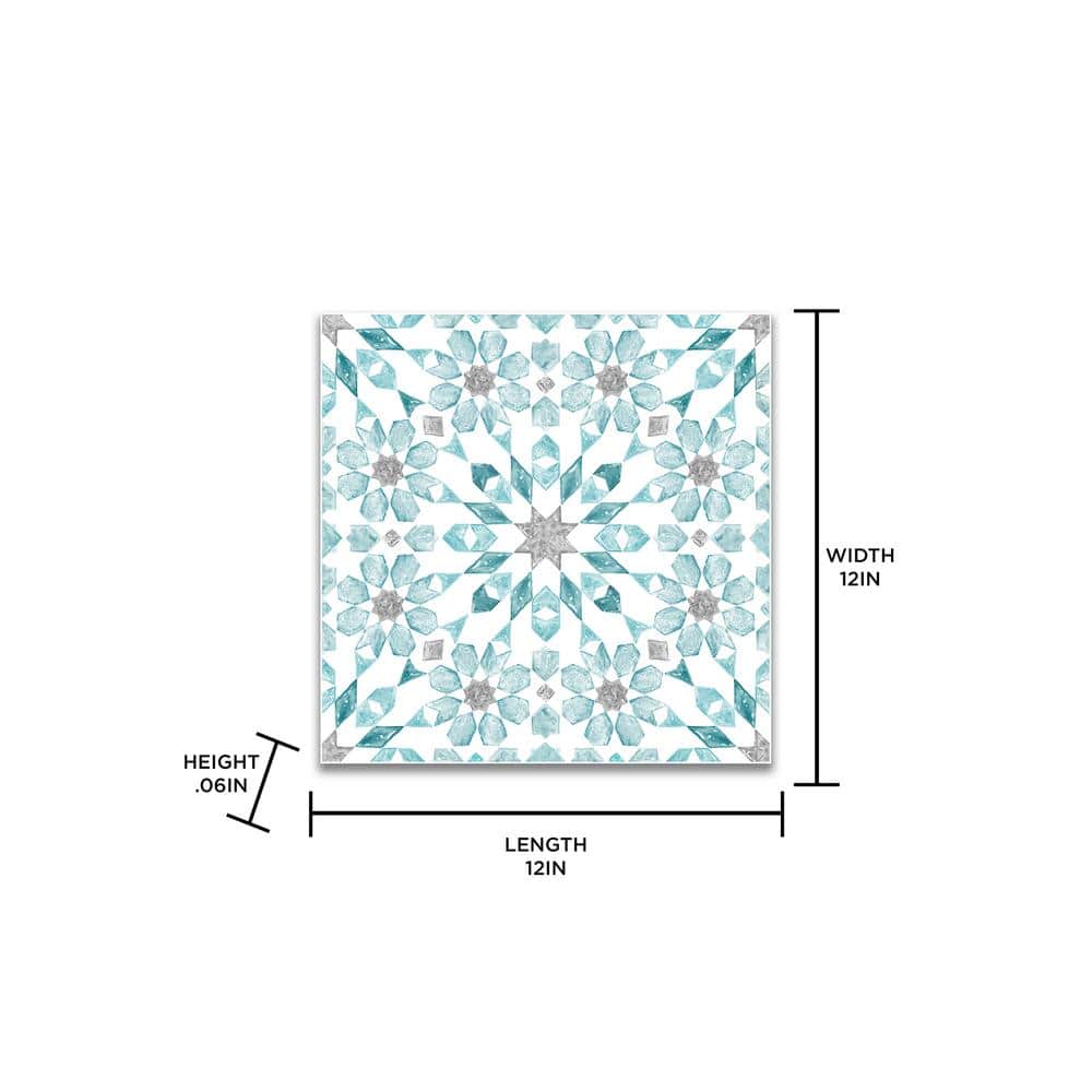 FloorPops Radiance Peel and Stick Floor Tiles, 12 in. x 12 in., Blue Pattern (20 Tiles, 20 sq. ft.)