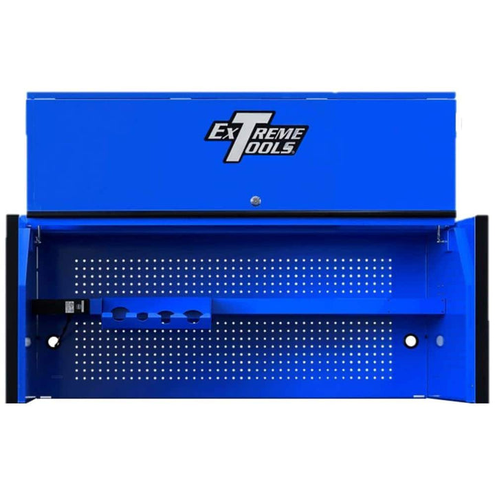 Extreme Tools RX Series 55 in. W x 25 in. D Blue Extreme Power Workstation Hutch with Gloss Black Handle and Trim