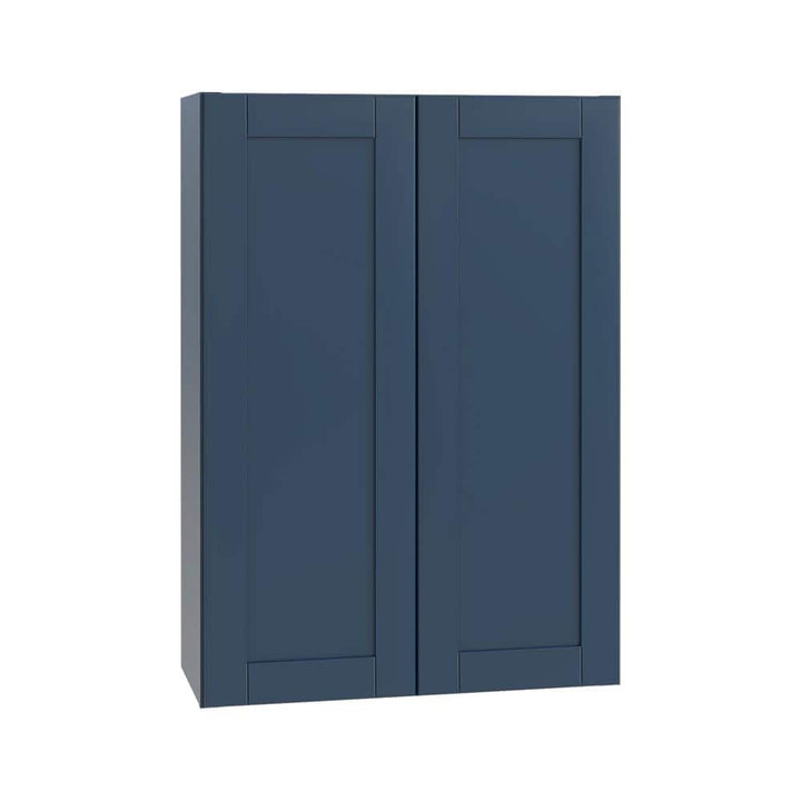 Contractor Express Cabinets Arlington Vessel Blue Plywood Shaker Stock Assembled Wall Kitchen Cabinet Soft Close 24 in W x 12 in D x 30 in H