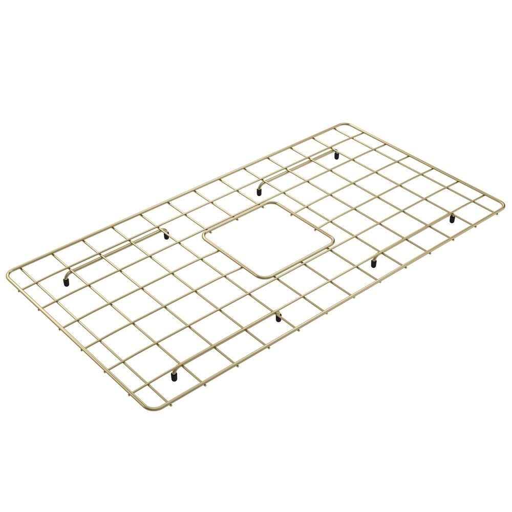 BOCCHI Brushed Gold Stainless Steel Bottom Grid for 32 in. Sotto Single Bowl Sink