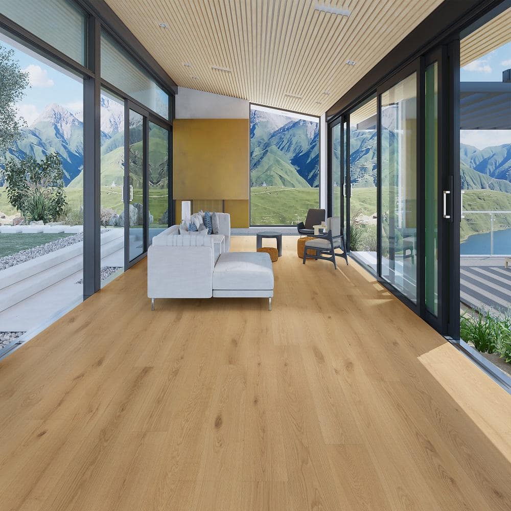 Selkirk Bold Cambridge Oak 5/8 in. T x 7.5 in. W Tongue and Groove Wire Brushed Engineered Hardwood Flooring (31.1 sq.ft./case)