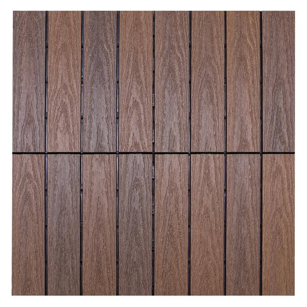 NewTechWood UltraShield Naturale 1 ft. x 1 ft. Quick Deck Outdoor Composite Deck Tile in Brazilian Ipe (10 sq. ft. per box)