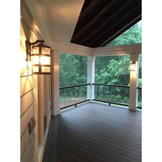 EZ Handrail 6 ft. x 36 in. Bronze Aluminum Frame Glass Baluster Railing Kit