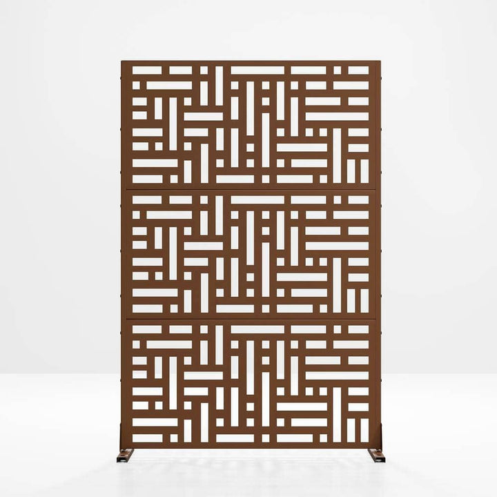 cadeninc 3.92 ft. x 6 ft. Metal Privacy Screen Panels in Brown