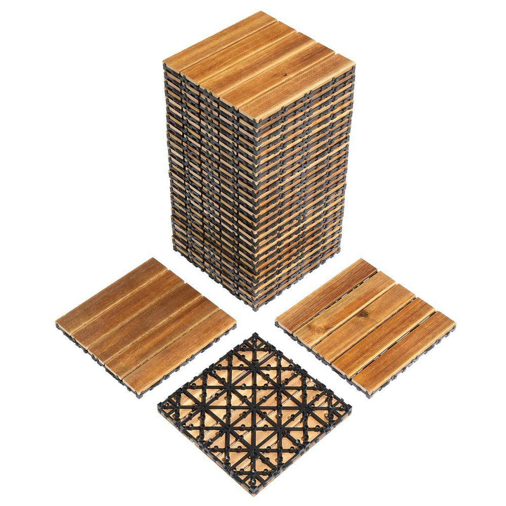 Karl home 1 ft. x 1 ft. Wood Composite Deck Tile in Brown (27 per Case)