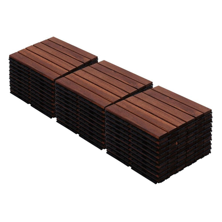 LIVIZA 1 ft. x 1 ft. Acacia Wood Deck Tile in Brown (30-Piece)