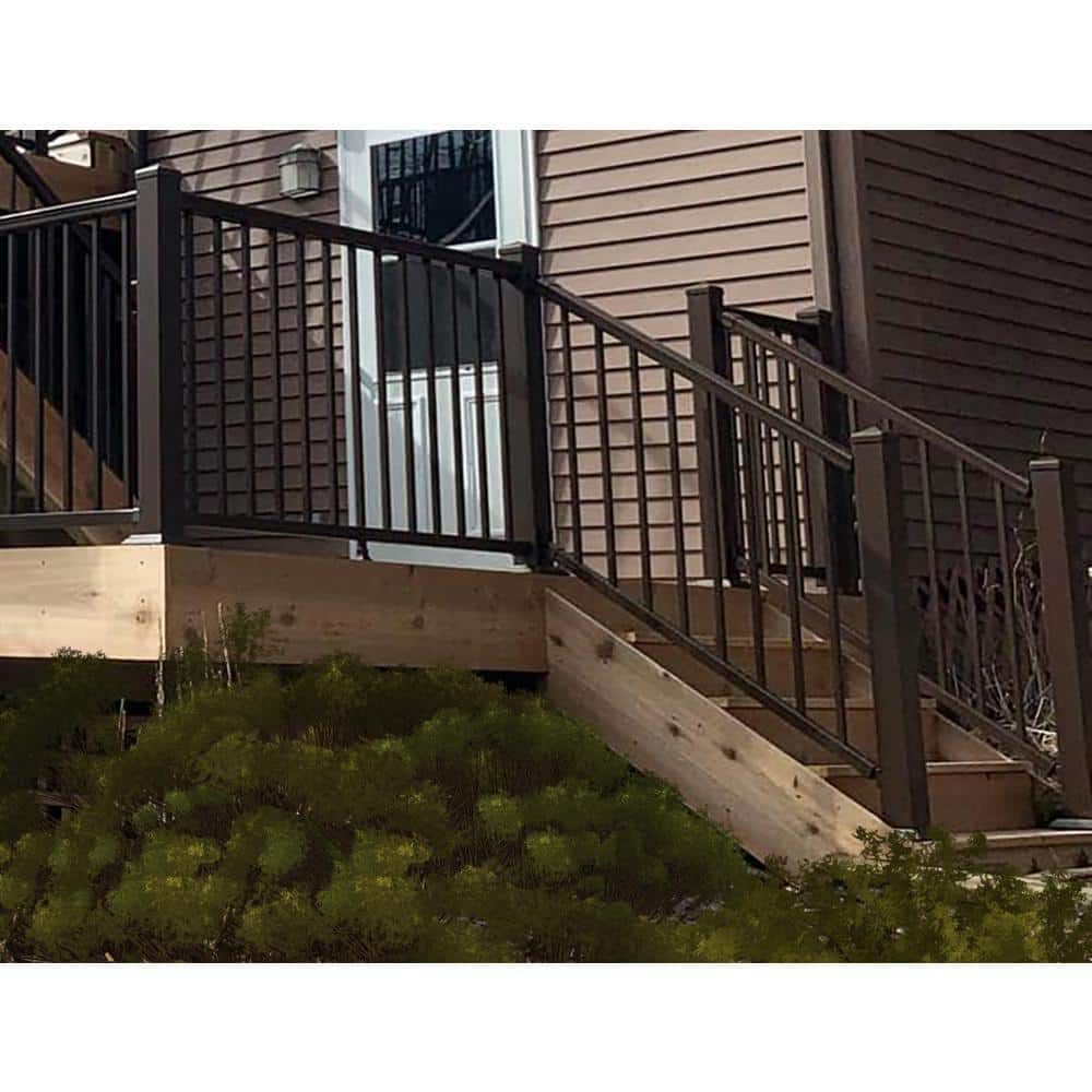 Pegatha 4 in. x 4in. x 39 in. Brown Powder Coated Aluminum Post Sleeve for Wood Post. 1 Post Sleeve, 1 Post Cap, & 1 Base Trim.
