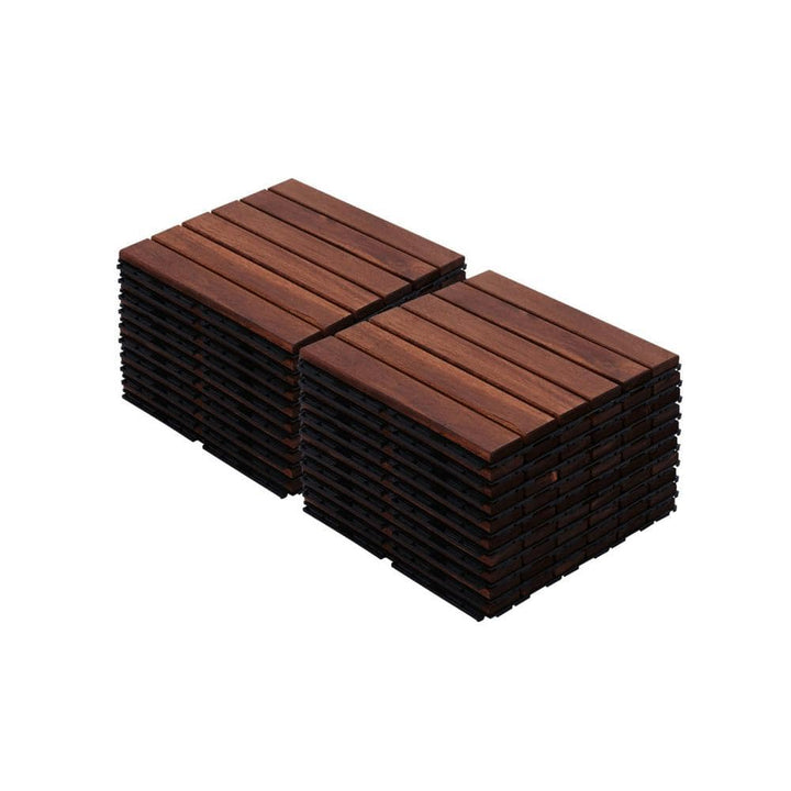 Tidoin Outdoor 1 ft. x 1 ft. Acacia Wood Deck Tile in Brown(20 Per Box)