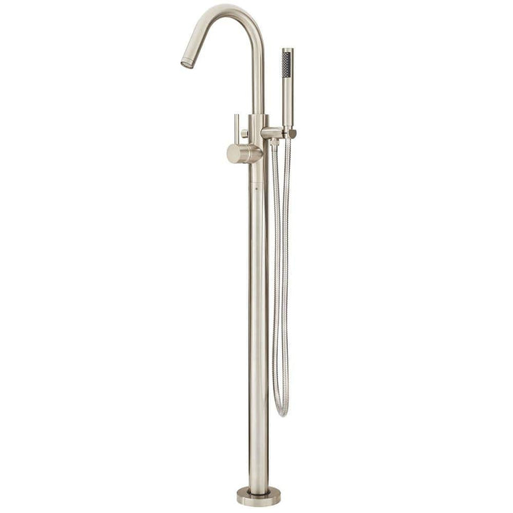 Pfister Modern Brushed Nickel Single-Handle Freestanding Tub Filler with Hand Shower, LG6-1MFK