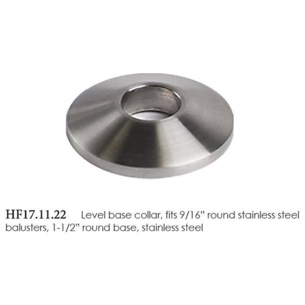 HOUSE OF FORGINGS Round Hole 1.5 in. Stainless Steel Aluminum Flat Baluster Shoe in Stainless Steel