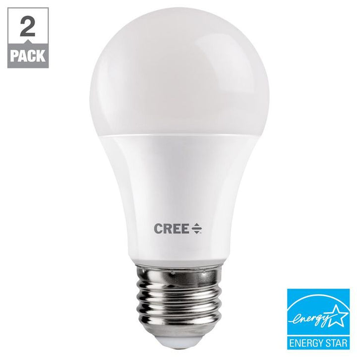 Cree 40W Equivalent Bright White (3000K) A19 Dimmable Exceptional Light Quality LED Light Bulb (2-Pack)
