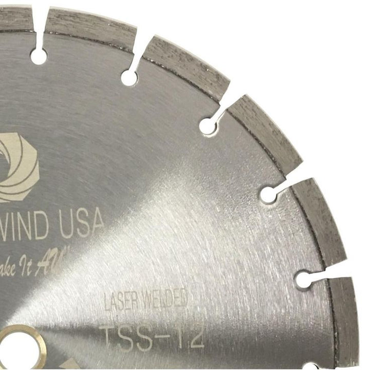 Whirlwind USA 12 in. 20-Teeth Segmented Laser Welded Diamond Blade for Dry or Wet Cutting Concrete, Stone, Brick and Masonry