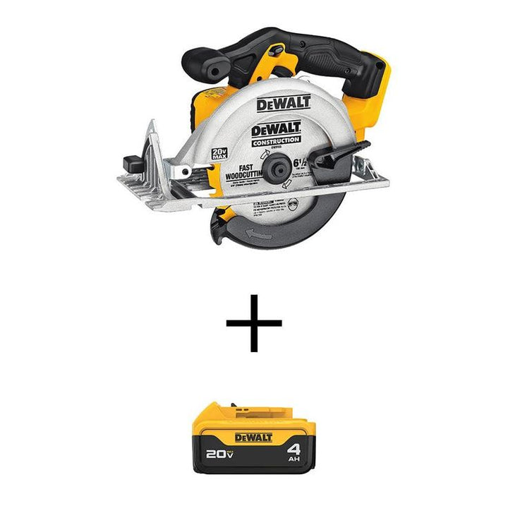 20-Volt 6-1/2 in. MAX Lithium Ion Cordless Circular Saw (Tool-Only) with 20-Volt MAX 4.0Ah Battery