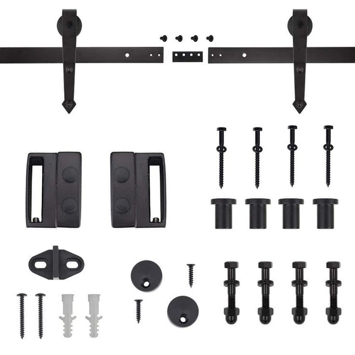 72 in. Dark Oil-Rubbed Bronze Arrow Sliding Barn Door Track and Hardware Kit