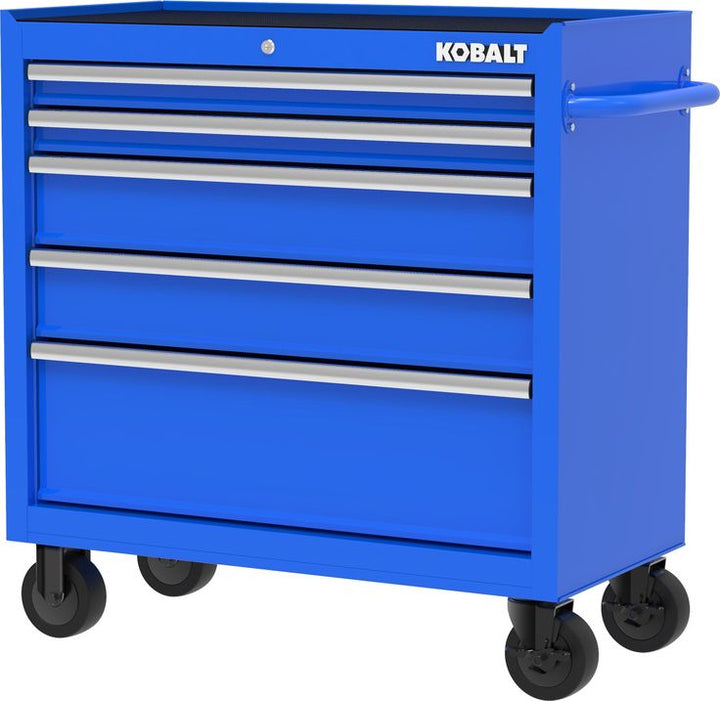 Kobalt 36-in W x 38-in H 5-Drawer Steel Rolling Tool Cabinet (Blue)