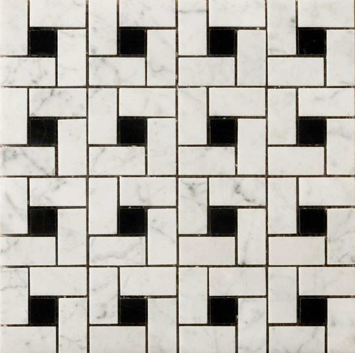Emser BIANCO GIOIA Bianco Gioia Black Natural Stone Marble Border Tile (12-in x 12-in)