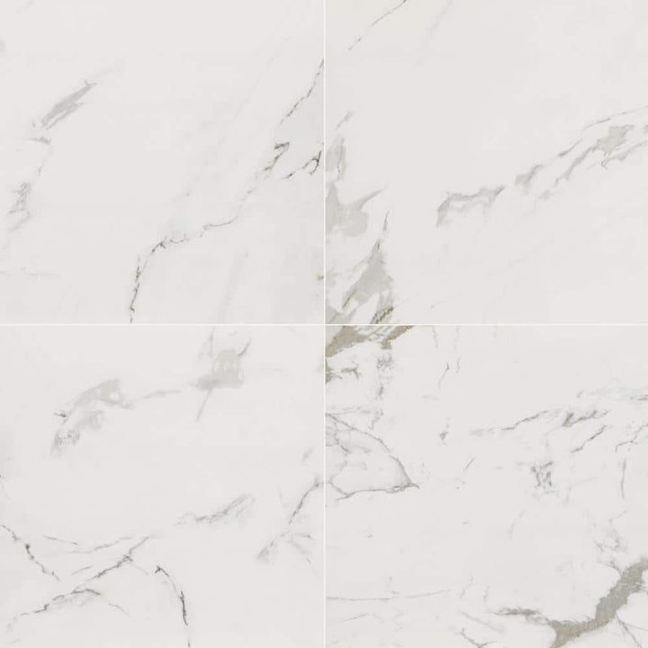 MSI Carrara 24 in. x 24 in. Polished Porcelain Floor and Wall Tile (28 cases / 448 sq. ft. / pallet)
