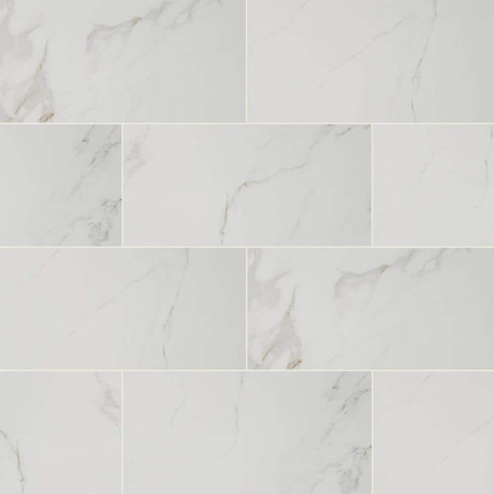 MSI Carrara White 12 in. x 24 in. Matte Porcelain Stone Look Floor and Wall Tile (16 sq. ft. /Case)