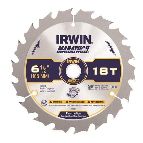 IRWIN Marathon 6-1/2-in 18-Tooth Standard tooth Carbide Circular Saw Blade