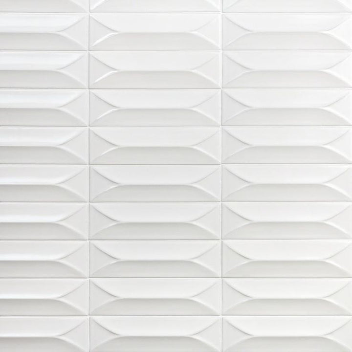 Ivy Hill Tile Vintage Bianco 3D 3 in. x 9 in. 10mm Polished Ceramic Subway Wall Tile (40 pieces) (6.02 sq. Ft./Box)