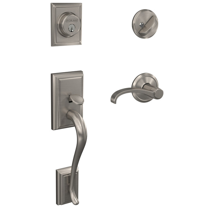 Schlage Custom Addison Matte Black Single Cylinder Door Handleset with Whitney Door Lever