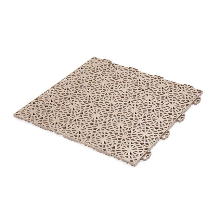 Bergo XL Tiles 1.24 ft. x 1.24 ft. PVC Deck Tiles in Cedar Wood, 14-Tiles per Case, 21.56 sq. ft.