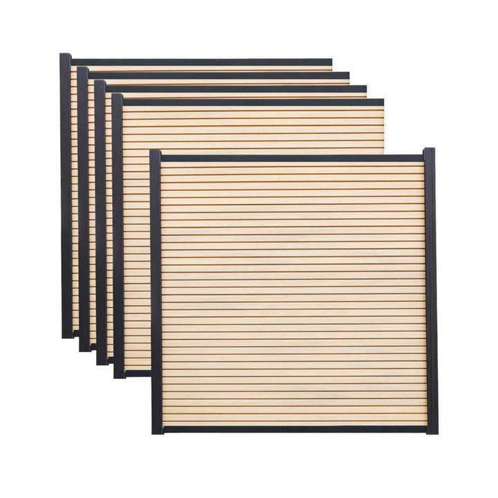 Frame It All 6 ft. x 6 ft. Riviera Composite Fence Panel Cedar (5-Pack)