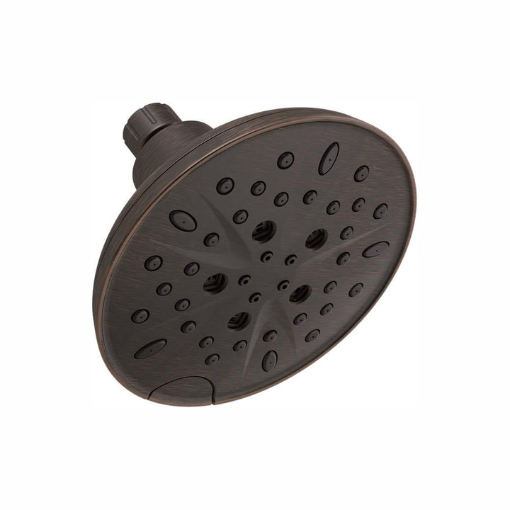 5-Spray 6 in. Single Wall Mount Fixed Shower Head in SpotShield Venetian Bronze - Super Arbor