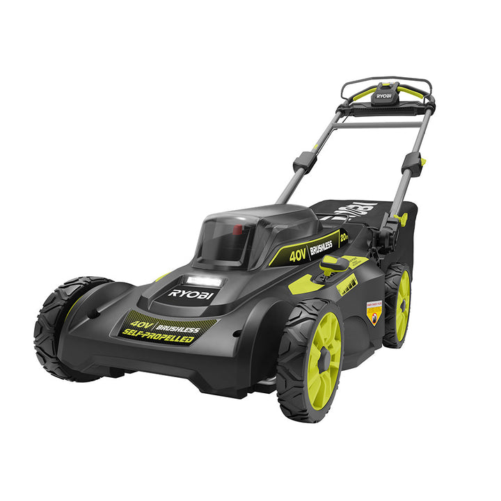 RYOBI 20 in. 40-Volt Brushless Lithium-Ion Cordless Self-Propelled Walk Behind Mower with (2) 6.0 Ah Batteries and Charger